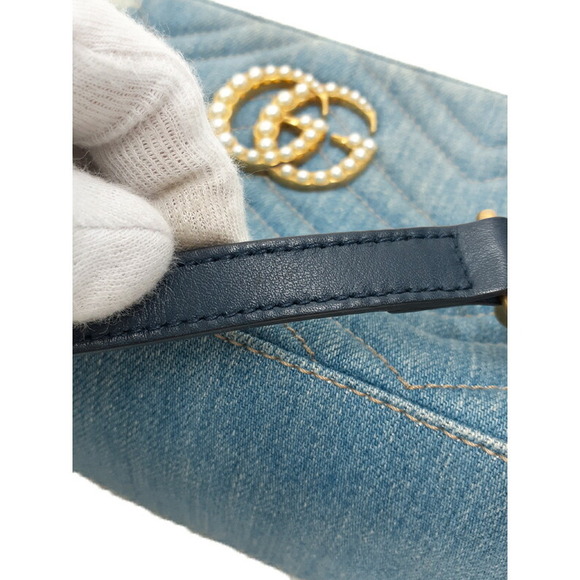 Gucci GG Marmont Denim Shoulder Bag - Picture 7 of 9